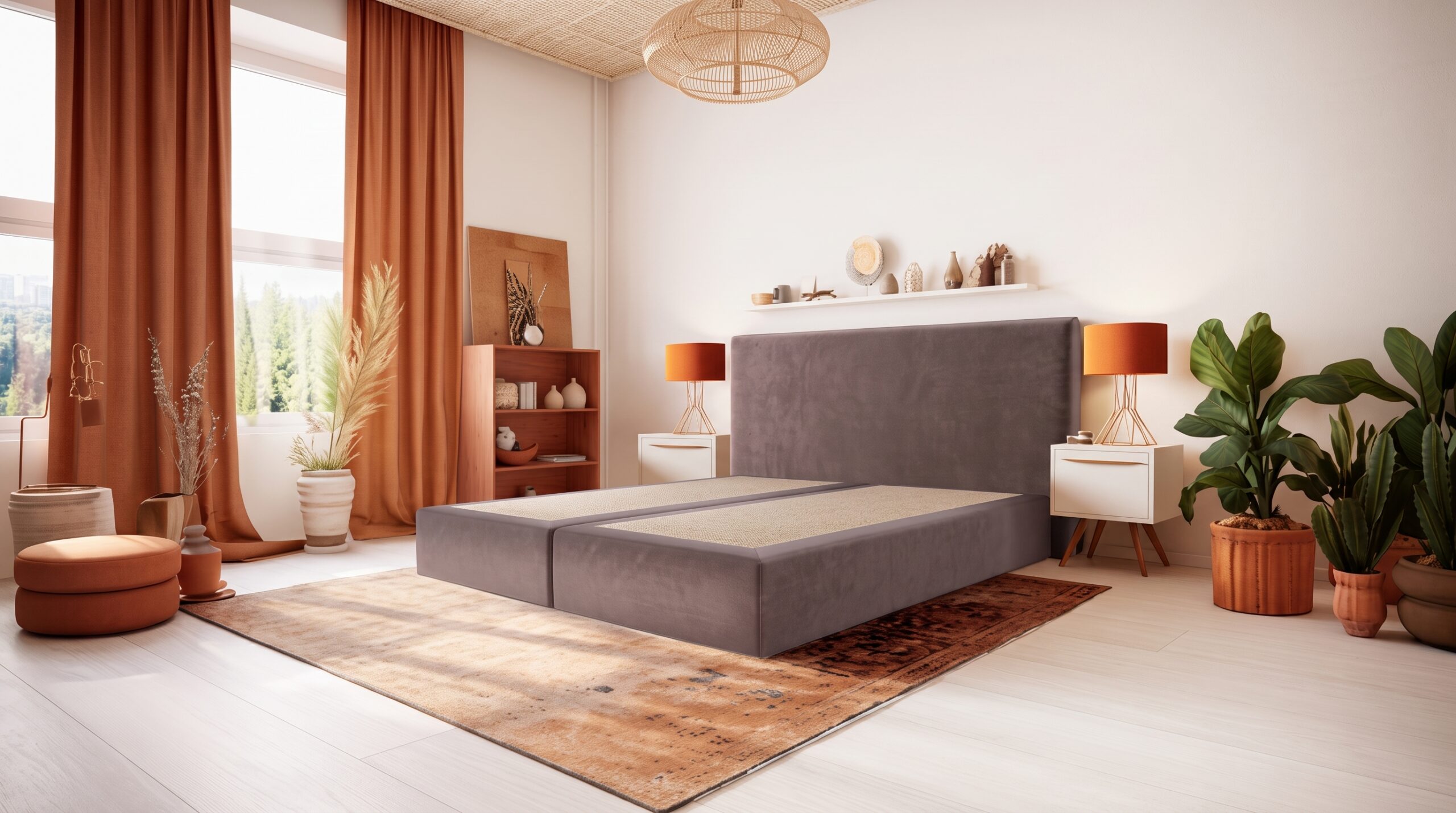 hoofdbord-afmetingen-hotelkamer-het-hotelbed Luxe hotelkamer met een perfect passend houten en gestoffeerd hoofdbord op maat van Het Hotelbed